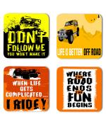 Whats Your Kick Dont Follow Me You Wont Make it Quotes Printed Set of 4 Coaster With Metal Stand