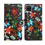 A D Enterprises Black Pattern Flip Cover for Samsung F12 | Magnetic Case | Shock Absorbent | Flip Cover Samsung F12