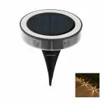 Homehop LED Solar Disc Lights for Outdoor Home Garden Wall Step Stair Pathway Ground Decorative Waterproof Lamp for Backyard Patio Garden, Auto On/Off - Warm White