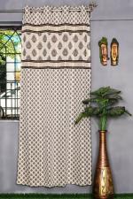 Parda Online Geometrical Design, Brown Jacquard Geometric Eyelet Art Window Curtain 5ft, (Pack of 1)