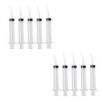 Sage Square Disposable Dental Irrigation Utility Syringe With Curved Tip For Dental Care (10Pcs)