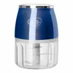 Pigeon Zoom Electric Chopper 250 ml, Portable with 3 Stainless Steel Blades - Blue