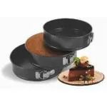 Whinsy { Set Of 3} Teflon Coated, Springform Cake Mould Pan, Black