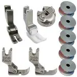 SWASTIK FASHION Bobbin Case with Aluminum Bobbins Regular Presser Foot P351_Teflon Presser Foot T35_Left Presser Foot P36LN & Right Presser Foot P36N for Sewing Machine Parts