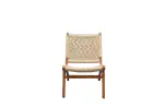 Orchid Homez Hand Woven Lounge Solid Wood Outdoor Chair (Cream)