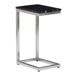 Flywood Wooden & Iron Hand Made C-Table/End Table/Side Table in Nickle Marble Finish Size 16 x 12 x 25 inch