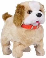 DALANI Saluna Brown Plastic Battery Operated Back Flip Jumping Dog, Barking, Waging Tail, Walking And Puppy With Sound Music For Boys and Girls 3 years Old