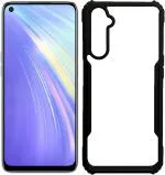 CarryWrap Back Cover for Realme 6, Realme 6i (Black, Transparent, Hard Case)