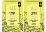HEALTHY & HYGIENE Natural Authentic Lemon Ginger Tea - Pack of 2 | 20 Pyramid Bags in Each Box Herbal Tea Box (2 x 20 Bags)