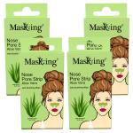 Masking Aloe Vera Deep Cleansing Nose Pore Strips, Nose Strips for Blackhead whitehead Removal with Soothing Wipes Pack 04 (20 Strips)