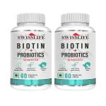 SWISSLIFE FOREVER Biotin Tablets For Long & Thick Hair Growth, Glowing Skin & Longer Nails|| Multivitamin || Health Supplements ||Tablets For Men And Women (Pack Of 2-BOTTOL-OF-60-TABLETS)