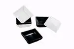 Mehul Melamine Square Small Sweet Chat Bowl / Dessert Katori,Vati 6pcs (Black & White)
