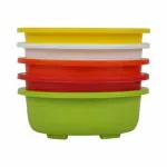 Crodor Bonsai Oval Multi colour Flower Pot 5.5 inch (Set Of 4)