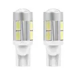 AllExtreme EXT10SW Universal T10 LED Parking Light 10 SMD Super Bright Interior Pilot License Plate Dome Indicator Lamp Bulb for Car Bike and Motorcycle (3W, White, 2 PCS)