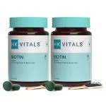 HealthKart HK Vitals Biotin, Supplement for Hair Growth, Strong Hair and Glowing Skin, Fights Nail Brittleness, 180 Biotin Tablets