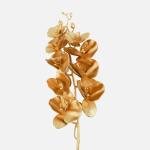 Golden bird 4 Pcs Artificial Flower with Golden Leaf Fake Flowers Sticks Bunch Decorative Items for Wedding Party Decoration Home, Living Room Table Decoration Plants (Without Vase Pot)