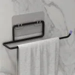 Plantex Self Adhesive GI Steel Toilet Paper Roll Holder/Hanger (Black Pack of 2)
