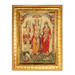 Hawai Gold Plated Shree Ram Darbar Photo Frame for Worship Use 8.5x7 inch SFDI00594_GLDFRM