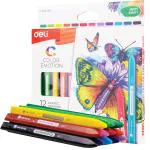 Deli EC20000 Plastic Crayons, 12 Colors, Pack of 2