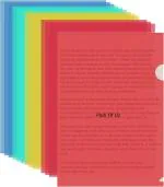 Shining Zon L Folder File A4 Size Durable Transparent Colour Documents Sleeves for Protection Plastic Paper Holders Organizer (Pack of 10)