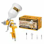 INGCO HVLP Spray Gun, 600cc Capacity Spray Gun with Plastic Cup | 1.4mm Standard Nozzle | 119-200l/min | Suitable for Finishing Coat, Spray Gun for Auto Paint