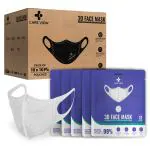 Care View 3 Dimensional Disposable Face Mask Pouch with 4 Layered Filtration, SITRA and BIS(ISI) certified & Incredibly Soft Spandex Non Woven Fabric Ear loop (WHITE, PACK OF 100)