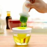 HRUNIQUE Kitchen Chef's Heat Resistant Silicone Basting Set BBQ Barbecue Oil Brush Pastry Roast Meat