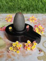 Narmadeshwar Shiva Lingam with Narmada Stone Jaladhari Stand for Home , Office Pooja & Maditation & Prayer Dhayn Shadhna ( 1.5 INCH Lingam - 3 INCH Base)