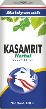 Baidyanath Kasamrit Herbal And Ayurvedic Cough Syrup - 450 ML | Non-Drowsy formulation, With Goodness Of Tulsi, Mulethi, Pippal, Chhoti Kateri And 9 Other Essential Herbs