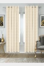 Neela Cotton Mills Brilliance Collection Door Curtain | Leaf Print | Pack of 1 | Cream | 7 FT, 250 GSM