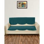 Sparrow World Solid Color Premium Quilted Sofa Cover Set For 5 Seater Sofa | 3 Seater And 2 Seater Sofa Slip Covers/Velvet Sofa Panel (Teal Green, 3 Seater)