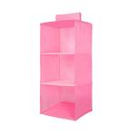 PrettyKrafts 3 Tier Closet Wardrobe Organizer for Clothes Storage Pink