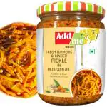 Add Me Fresh Turmeric and Ginger Pickle 500Gm, Mixed Pickle of Haldi AUR adrak Immunity Booster Pickles ka Achar Glass Pack