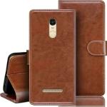 Tingtong Flip Cover for Mi Redmi Note 3 | Magnetic Closurer| PU Leather Magnetic Wallet Back Cover Case (Brown)
