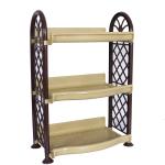 Kuber Industries Organising Rack|Unbreakable Plastic 3 Shelves Kitchen Storage Stand|Durable Wall Mounted Jar Kitchen Utensils Organizer (Yellow)