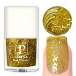 PERPAA Glitter Light Reflective UV Gel Nail Polish Broken Diamond Flashing Sparkly Gel Enamel, Yellow