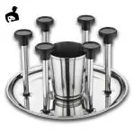 THEODORE Stainless Steel Glass Stand Holder for Kitchen, Dining Table Round Tumbler Stand Holder (Black)