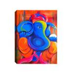 SHASWAT ART Lord Ganesha Modern Art Canvas Painting with Wooden Box Frame for Living Room, Bed Room, Office, Hotels (46cm x 61cm)