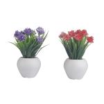 Foliyaj Artificial Mini Plants With Thin Long Leaves With Red And Purple Roses 10 x 10 cm