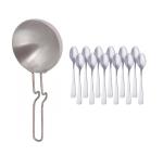 Urban Buy Aluminium Tadka Pan With Stainless Steel 12 Pcs Coffee Spoon Set and Multicolour, Pack of 2