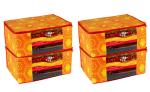 Annora International Saree Covers Non Woven Garment Storage Cover Large Pack Of 4 (Orange)