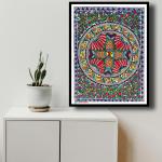 MAMTA DEVI ART AND CRAFT_Madhubani Art Handmade Painting | Godna Fish Painting | Traditional Art Unframed Painting for Home décor