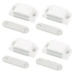 4You White Stainless Steel, Heavy Plastic DM P4 Door Magnetic Catcher (Pack of 4)