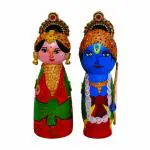 LISA Handcrafted & Multicolored Beautifull Decorative Wooden Shree Ram Sita Spiritual Idols