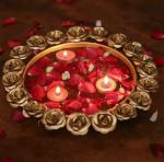 Brass Gallery Metal Urli Bowl for Floating Flowers and Candles | Pooja Decor Urli | Home Decor Urli