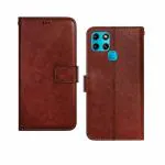 Jotech Vintage Flip Cover For Infinix Smart 6- Brown