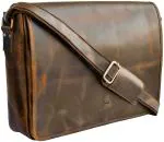 Rustic Town Brown Leather Laptop Messenger Bag