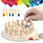 MontyMaestro Toys - Wooden Memory Matchstick Chess Game, Logic Game , IQ Brainteaser Intelligence and Family Game