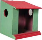 Paxidaya Wooden Bird House for Pigeon | Nest Box for Pigeon | Green and Red Color Wooden Pigeon House | Pet House / Breeding Box / Ghar | Only for Pigeon Bird House (Hanging, Wall Mounting, Tree Mounting, Free Standing)