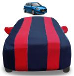 Auto Hub Car Cover Compatible with Maruti Swift (Model : 2018-Till Date) with Mirror Pockets, Triple Stitched, Navy, Red, Water Resistant Car Body Cover